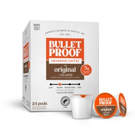 Bulletproof Coffee + Collagen Single-Serve Coffee Pods, 24 Count, Clean Coffee Tested for Toxins