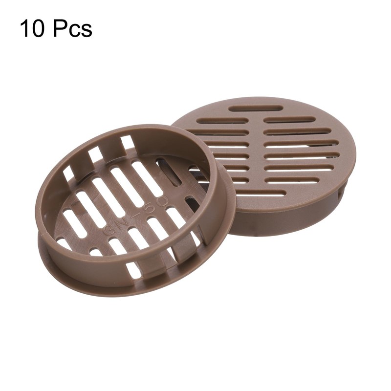 sourcing map 10Pcs 50mm/2in Air Vents Circular Soffit Vents, Drak