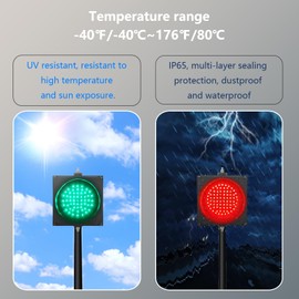 guanghongan 200mm（8inch） 201 AC 85-265V Traffic Light Lamp/2 in 1 Red/Green/Stop/Go/Garage Light,PC Housing Water Resistant