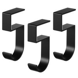 3PCS Black Purse Hook for Table - Heavy Duty Purse Holder for Table, Bag Hanger, Desk Hook for Bag, Portable Purses Clips for Tables