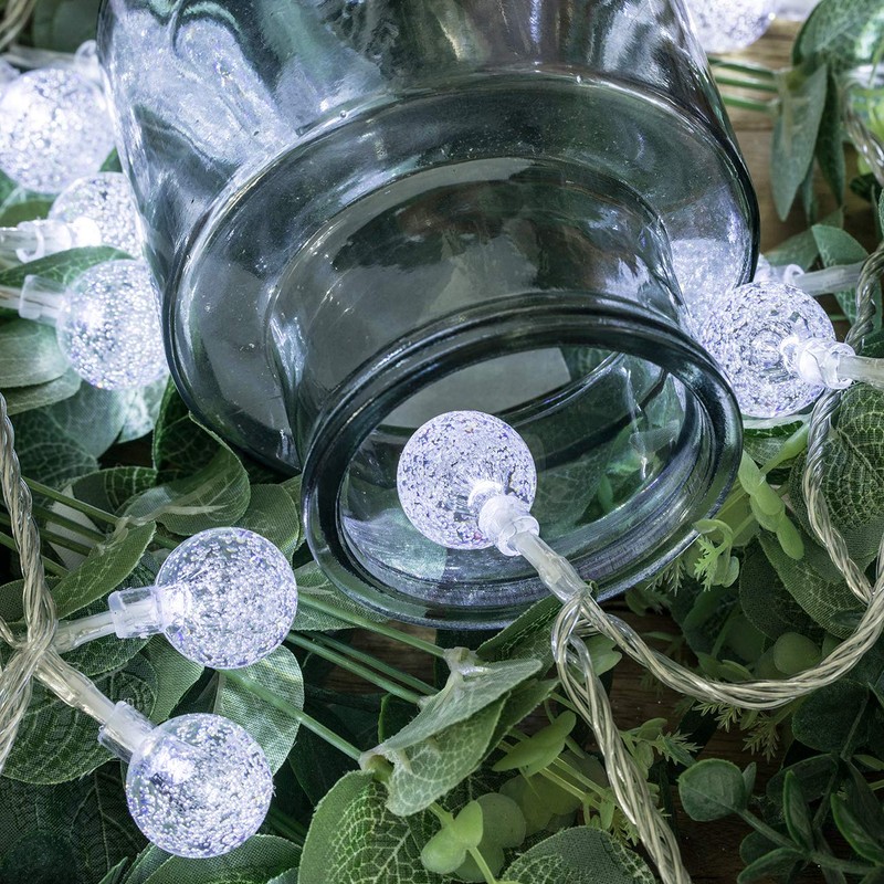 AWQ 100 LED 49 FT Globe Ball String Lights Crystal