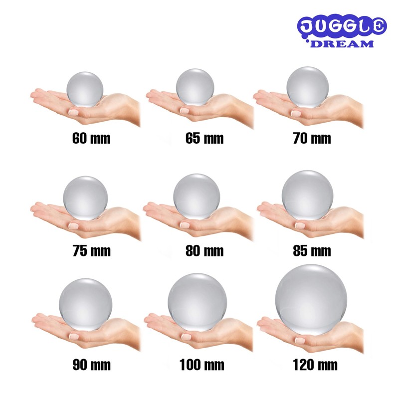 Juggle Dream 85mm Clear Acrylic Contact Juggling Ball - Transparent