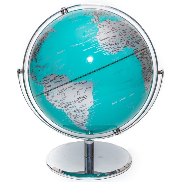 Turquoise Globe of The World 10"