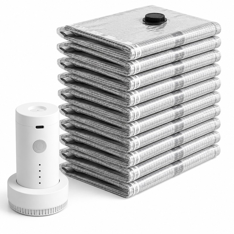 15 Pack Travel Vacuum Storage Bags with Rechargeable Electric Pump,