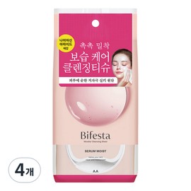 Bifesta Cleansing Tissue Serum Moist, 46 sheets, 4 pcs / 비페스타 클렌징티슈 세럼 모이스트, 46매입, 4개