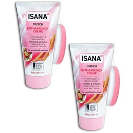 2 x 150 ml Isana Shower Hair Removal Cream with Sponge