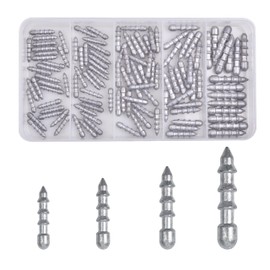 Fishing Nail Weights Kit 115pcs Fishing Weights Nail Sinker Weights Fishing Weights Tackle Insert Sinkers for Placstic Soft Wacky Worm Lures Bass Fishing Wacky Rig