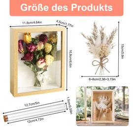 Wedding Money Gift Set, Includes Dried Flowers Test Tube, Wooden Box, Money Set, Money Gift Packaging Wedding for Newlyweds, Dried Flower Test Tube Gift Box