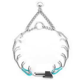 Herm Sprenger Chrome Plated Steel Dog Collar with Quick Release ClicLock Buckle and Biothane Insert Training Collar for Dogs Made in Germany (Sky Blue, 16in x 2.25mm(Neck Size up to 13-14in))