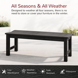 Stoog Outdoor Bench, 2-Person Patio Backless Bench, Outdoor Benches Weatherproof with 800 lbs Weight Capacity, Never Rot or Fade, White