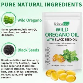 newseel Oil of Oregano with Black Seed Oil, Organic Oregano Oil Softgels,Oregano Oil Capsules Organic,Non-GMO, Gluten Free,120