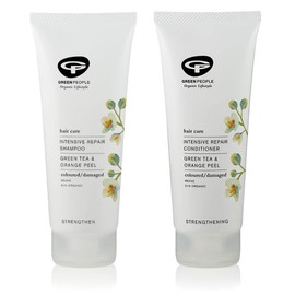 Green People Intensive Care Hair Shampoo (200ml) and Conditioner (200ml) Bundle, Certified organic ingredients, Green Tea and Orange Peel, Vegan and Cruelty free