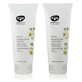 Green People Intensive Care Hair Shampoo (200ml) and Conditioner (200ml) Bundle, Certified organic ingredients, Green Tea and Orange Peel, Vegan and Cruelty free
