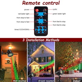 Laser Christmas Projector Lights Outdoor, Holiday Christmas Laser Lights Outdoor with Remote Control, Moving RGB Christmas Projector Laser Light for House Garden Yard