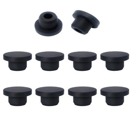 Alamic 10 PCS 3/4" Silicone Plugs Rubber Hole Plug 0.75-0.78"/19-20mm Snap in Plug Hole Seal Cover Round Rubber Stopper Waterproof Replacement Tube Plug Bottle Stopper Soft Flexible Plugs - Black