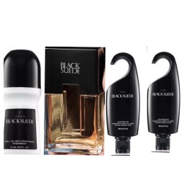100% Pure Avon Avon Black suede Men 4-Piece Sets -Cologne - 2 , hair & Body Wash , Deodorant