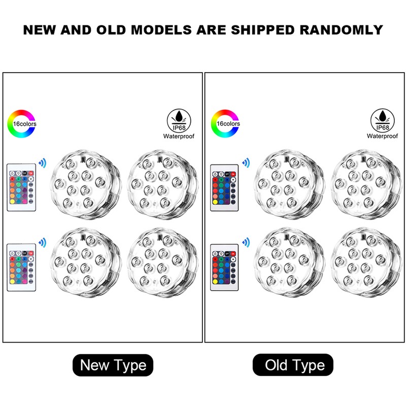 Submersible LED Lights RGB Waterproof IP65 Underwater Lamps with Remote