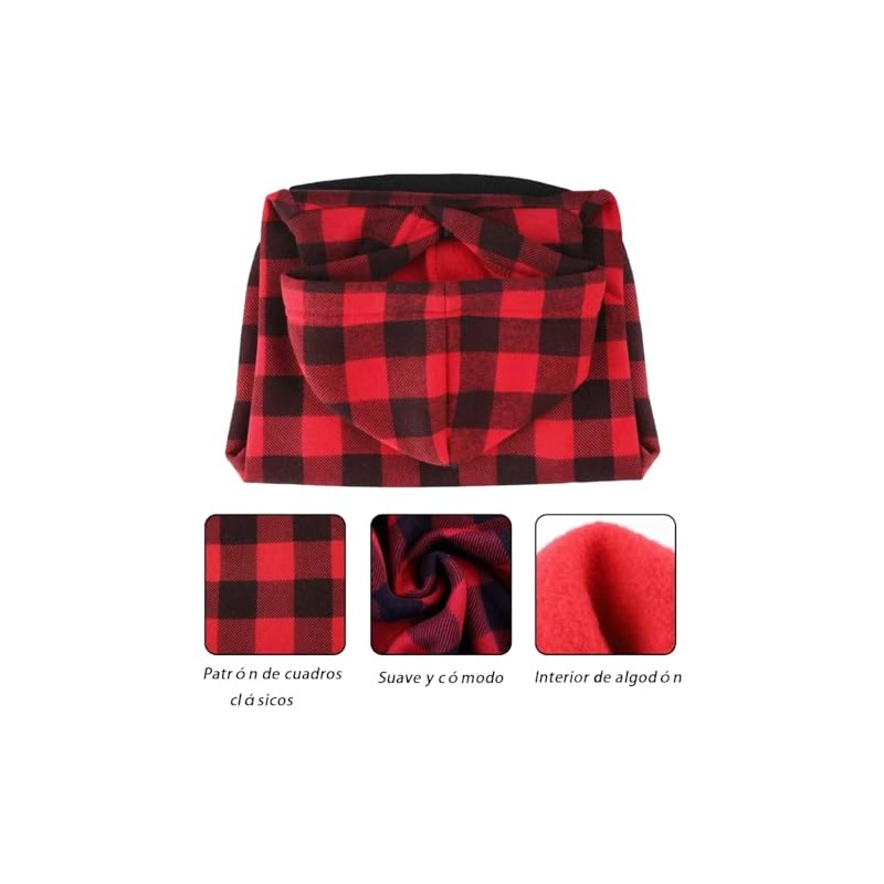 Sudadera con Capucha para Perro a Cuadros, suéter para Perros
