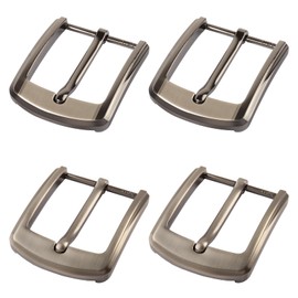 4 PCS Belt Buckles for Men,40mm (1.6") Belt Buckle Replacement,Heavy Duty Zinc Alloy Belt Buckle,Classic Square Belt Buckle,Belt Single Prong Buckle for Men's and Women's Belt Buckles (2 Colours)