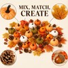 50Pcs Thanksgiving Artificial Pumpkins Set with Leaves Acorns and Pine