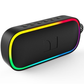 Monster S150 Plus Portable Bluetooth Speaker 40W - IPX7 Waterproof Outdoor Speaker with Dynamic RGB Lights, 15H Playtime, Bluetooth 6.0, TF Card/AUX/USB-C Charging, For Travel, Beach & Outdoors, Black