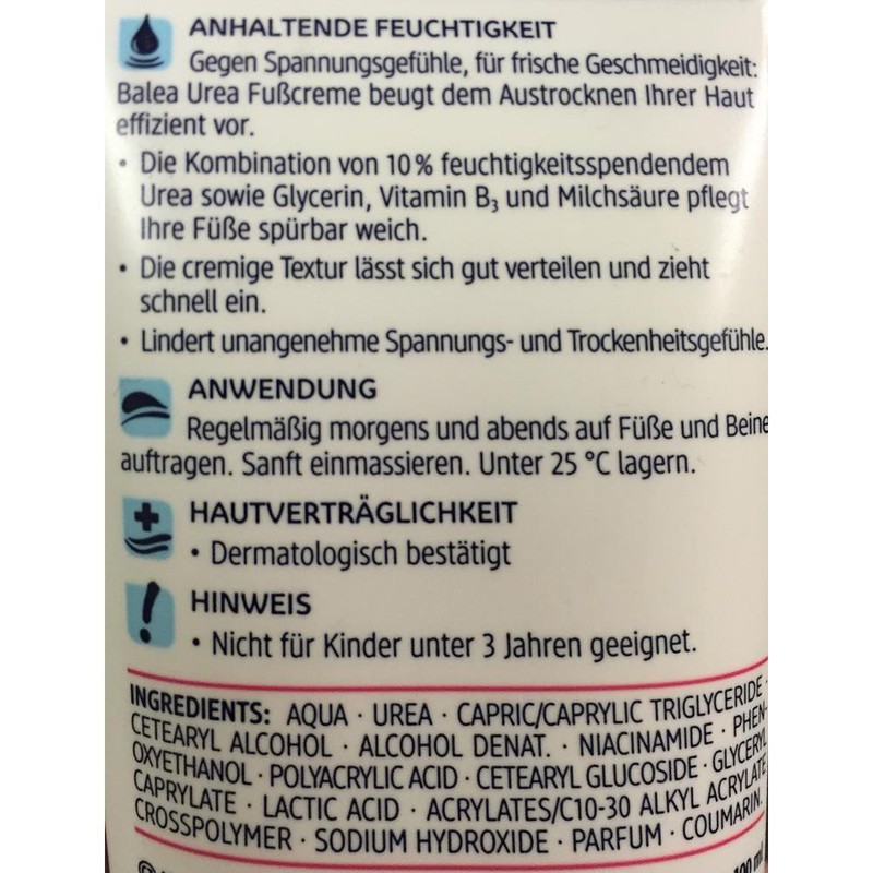 Balea Urea Foot Cream For Very Dry Feet 10% Urea