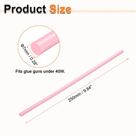 HARFINGTON 10pcs Hot Glue Sticks 0.28" Dia x 9.84" Long EVA Mini Hot Melt Adhesive Glue Stick for Hot Melt Gun Wood Plastic Glass Flowers Fabrics Foam, Pink