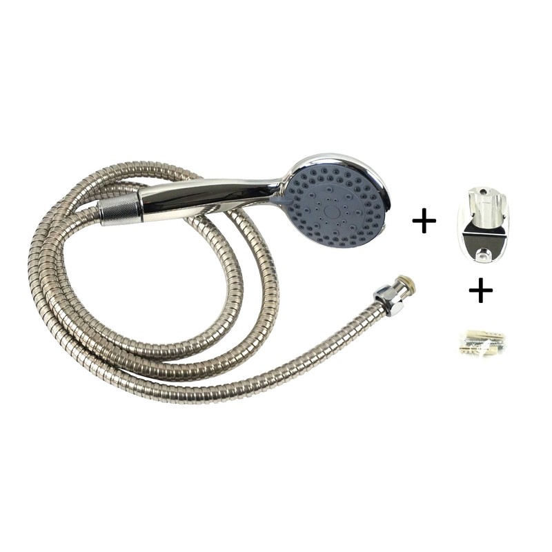 Shower Head with Hose Including 3 Jet Types with Bracket