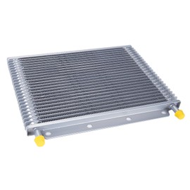 BARTOO Universal Transmission Oil Cooler, Aluminum 25 Row Plate & Fin Transmission Cooler,Sliver