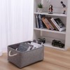 PWVMWM Fabric Grey Storage Boxes with Handles, Small Grey Storage