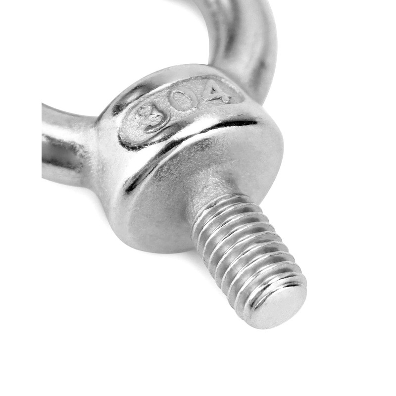 QWORK Pack of 20 M6 304 Stainless Steel Eye Bolts