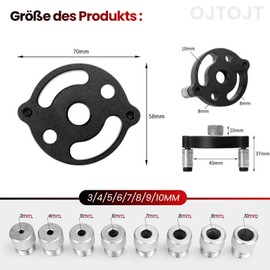 Woodworking Drill Hole Locator, OJTOJT Vertical Self-Centering Dowel Gauge Set with 3/4/5/6/7/8/9/10 mm Drill Bushings Drilling Aid for DIY Work with Wood (Black)