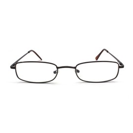 EYE ZOOM Classic Readers Rectangular Metal Reading Glasses for Men and Women, Brown, +2.75 Strength