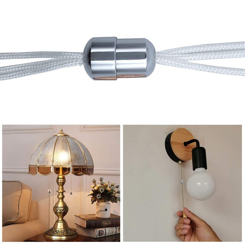 NA 6 Pack Cord Connector Metal Chrome Bathroom Light Pull