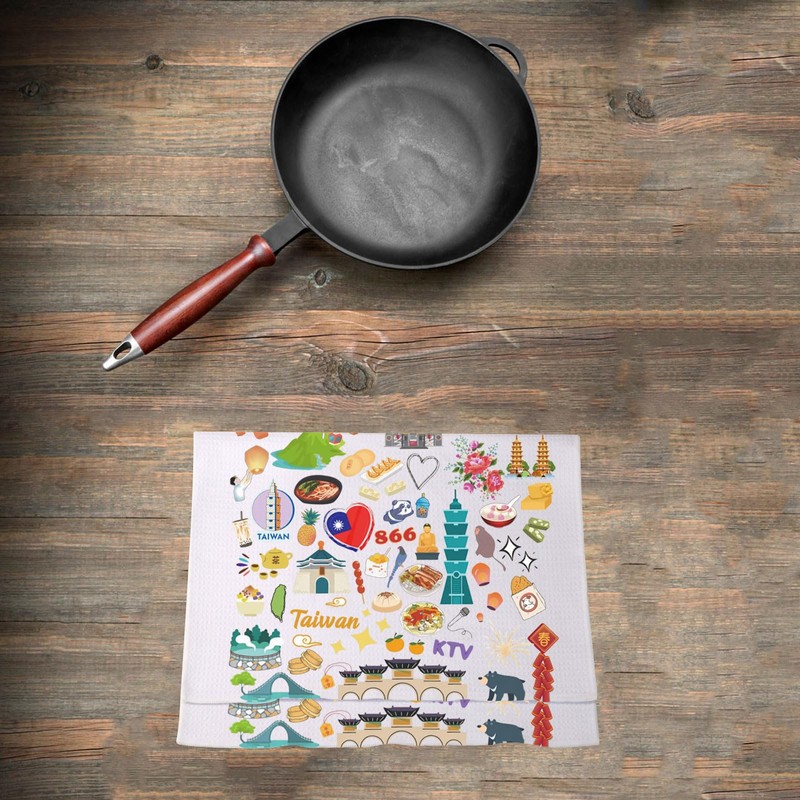 VAMSII Taiwan Taipei Souvenir Gifts Taiwan Food Lover Kitchen Towel