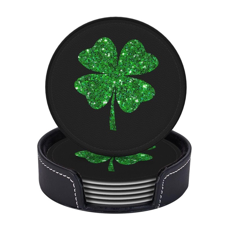 St Patrick's Day Shamrock Coasters Set of 6, Drink Coasters
