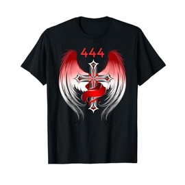 Angel Number 444 With Heart And Wings Of Angel Numerology T-Shirt