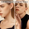 Dochais Hoop Earrings Gold Silver with Zirconia Hoop Earrings Small