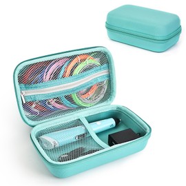 Case Compatible with 3Doodler Start+ Essentials for 3D Pen Set for Kids, Carrying Holder Fit for Printing Pens, Storage Organizer for Printing Filament Refill, Micro-USB Charger (3D-04A-Light Blue)