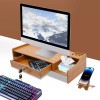 Computer Monitor Riser Stand With Drawer Desk PC Laptop Shelf