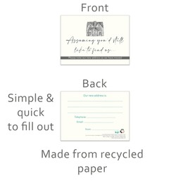 20 Assuming You'd Still Like to find us.. Change of Address/Moving Cards with Envelopes