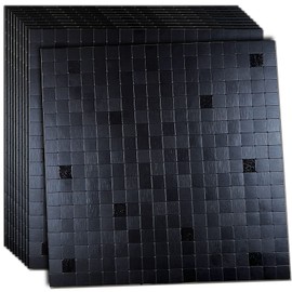 XUANINY 10-Piece Self-Adhesive Metal Backsplash, Peel and Stick Tile for Kitchen Brushed Aluminium Surface backsplash (11.73"x11.73",10) (Black Brushed)
