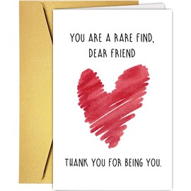 Supoeguk Sweet Heart Friendship Card for Him Her, Romantic Birthday Card for Best Friend, Bestie Birthday Card, You Are A Rare Find Dear Friend