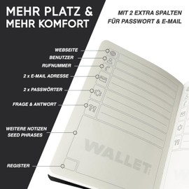 NORTHERN NOTES® - Premium Password Book - High Quality Notebook & Logbook for Your Access Data. Individual Organisation and Offline Backup