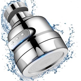 Faucet Sprayer Attachment, Rotate Swivel Water Saving Tap Aerator, Kitchen Faucet Head Replacement, 3 Mode Adjustable Faucet Extender for Kitchen, Bathroom