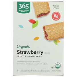 365 by Whole Foods Market, Organic Strawberry Fruit and Grain Bars, 20.8 Ounce, 16 Count