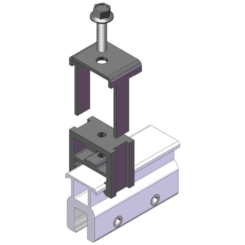 4 Pack End Clamp MageClamp Mounting Kits for Standing Seam