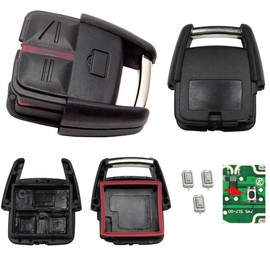 Repair Kit Car Key Replacement Housing with 1 x 3 Buttons + Push Button Compatible for Opel Vectra C Signum