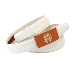 Anthoni Crown Women's Leather Belt, beige
