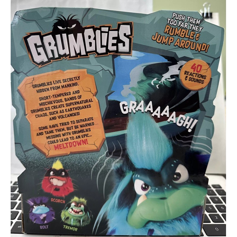 Pomsies Grumblies Hydro Plush Interactive Surfer Toy BLUE NEW